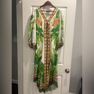FARM Rio Tropical Green Long Sleeve Dress